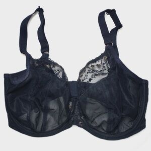 32J Elomi Matilda Banded Plunge Underwire Bra Black Star
